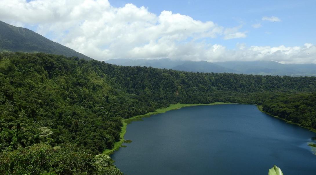 A lake found in the Costa Rican rainforest. A scenic view of Costa Rica.